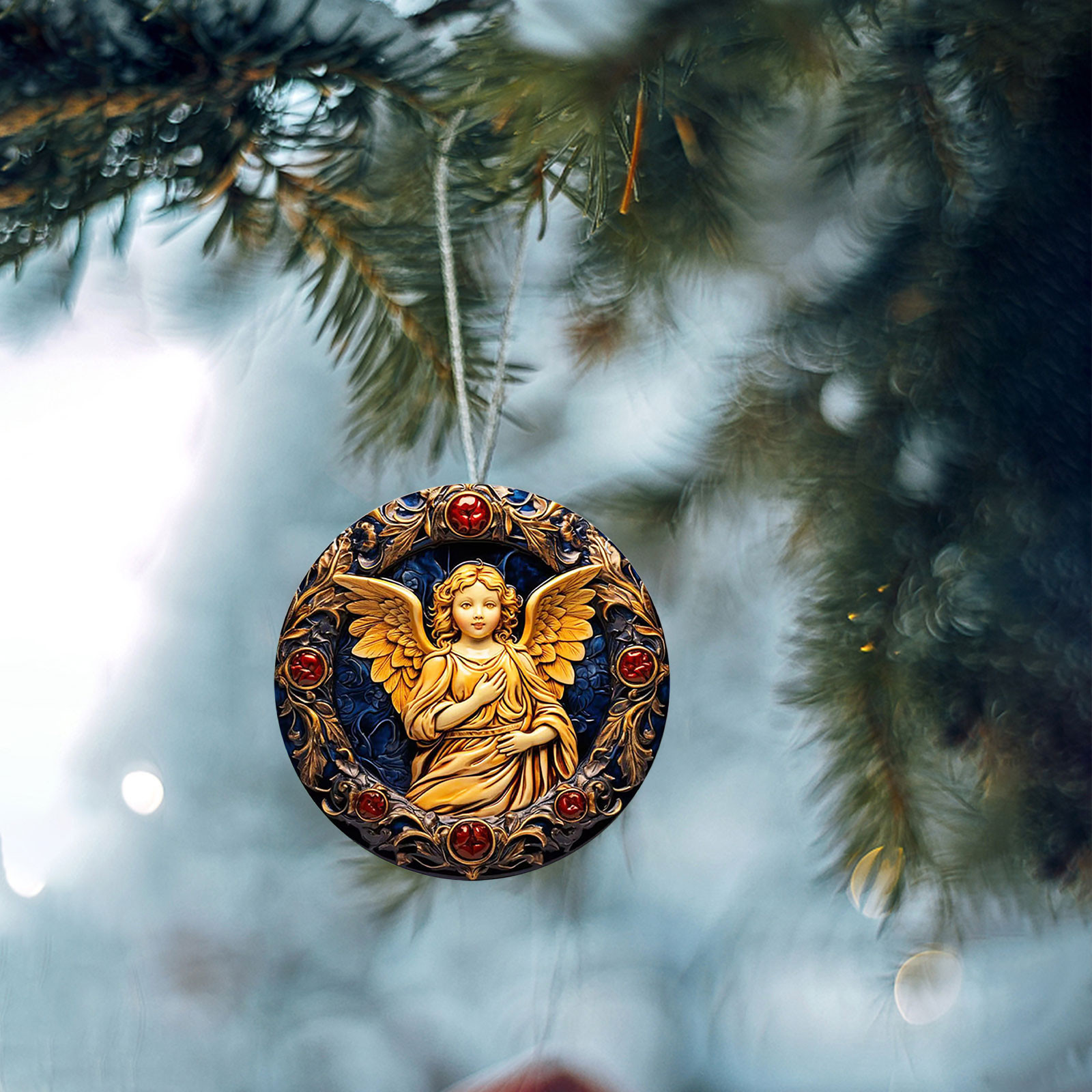 thumbnail image 2 of Christmas Decoration Flat Christmas Tree Style Home Decoration Car Ornaments, 2 of 9