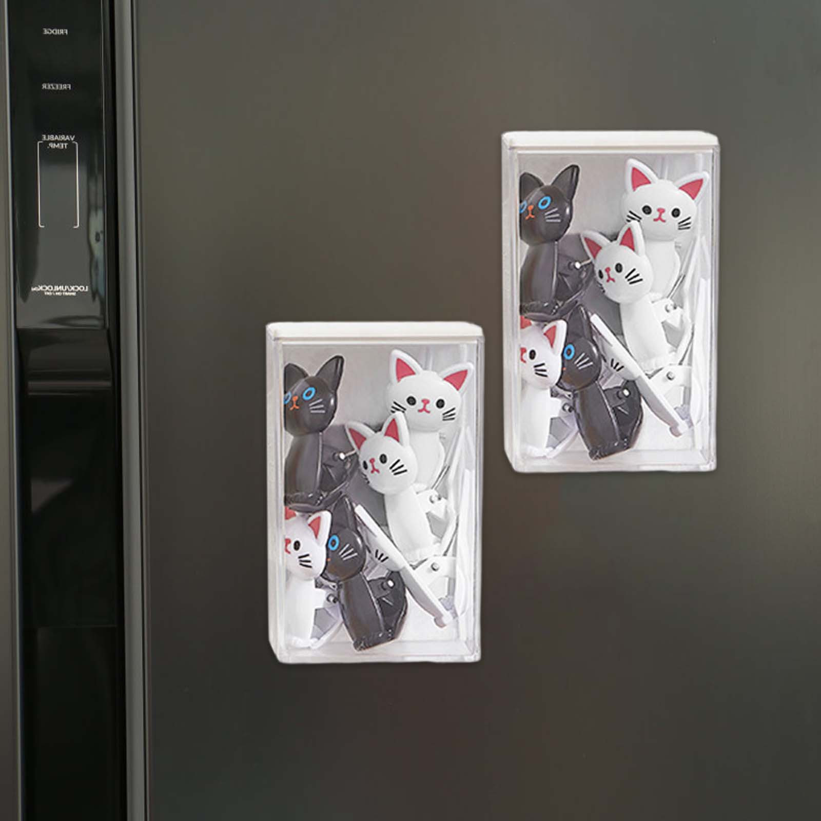 thumbnail image 2 of Caja de almacenamiento magnética Lisbinx para refrigerador | Organizador de pared con tapa | Caja de plástico para clasificar artículos diversos del hogar | Contenedor pequeño multiusos, 2 of 7