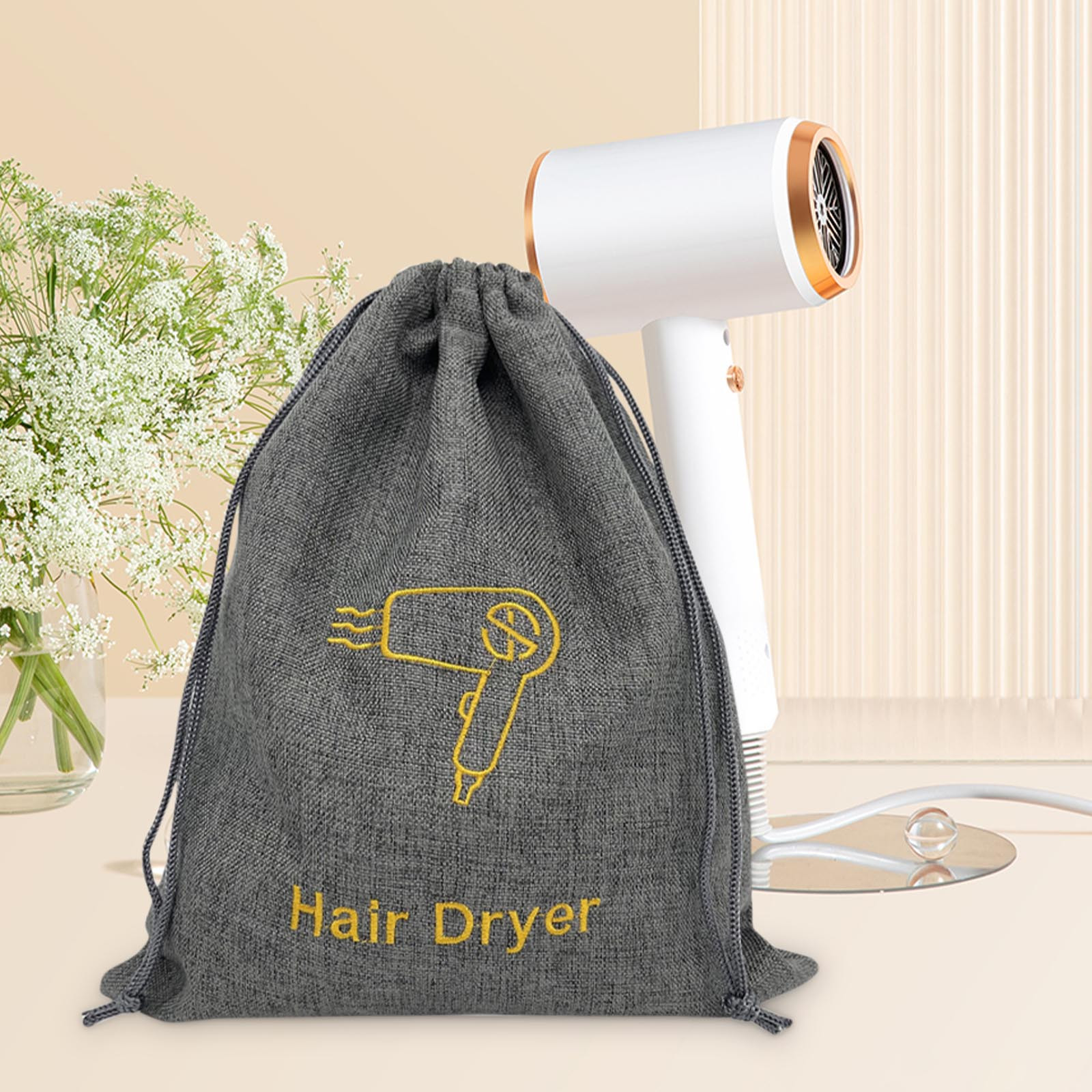 thumbnail image 2 of Environmental Jute Like Dustproofing Drawstring Bag For Hair Dryer Portable Long-lasting And Multi-Functional Storage, 2 of 7