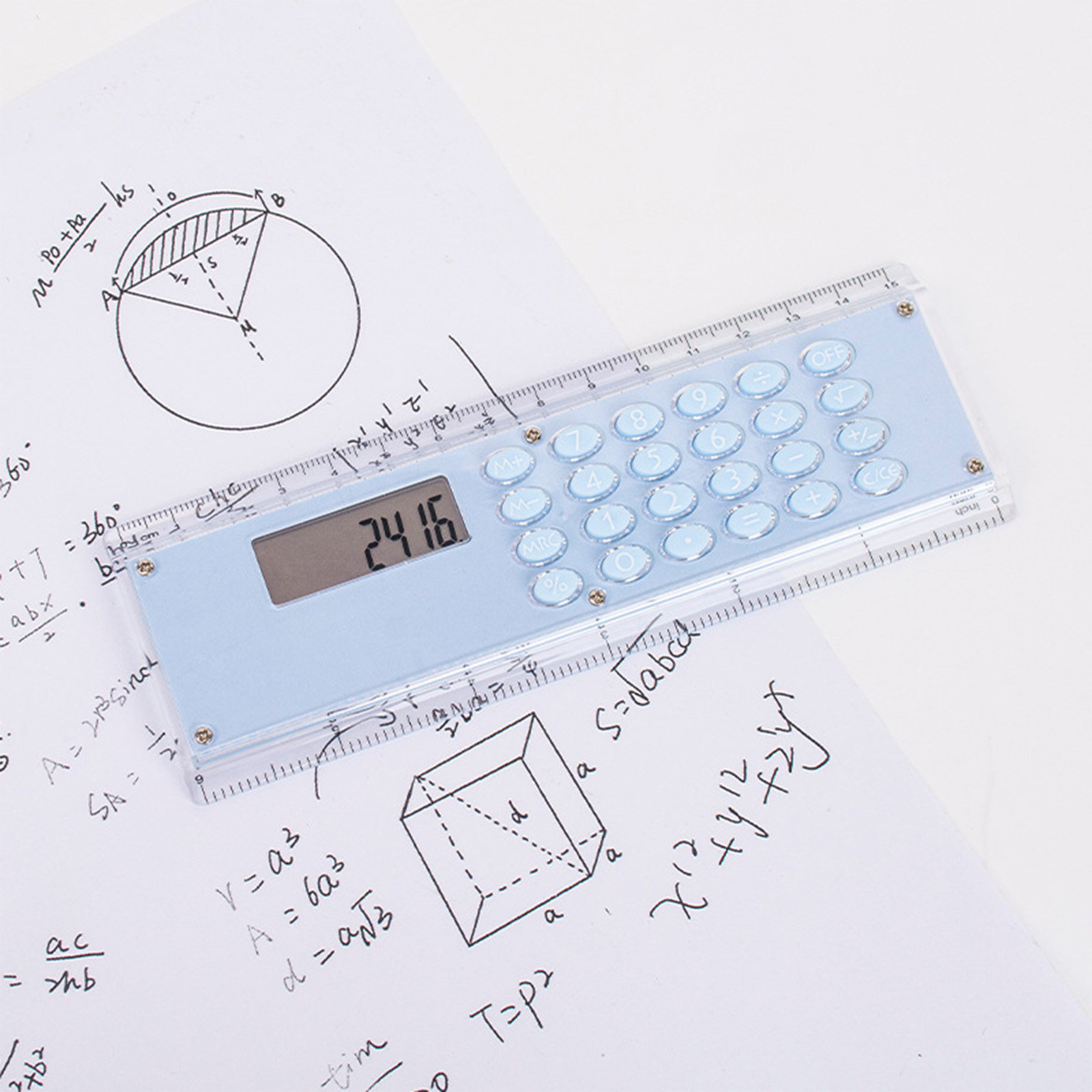 6 Inch Calculator Ruler With Basic Math Operations Measuring Tools ...