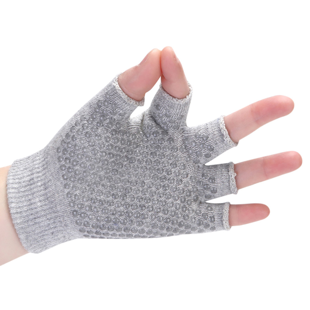 thumbnail image 2 of Xihbxyly Guantes de Yoga, Diseño Antideslizante Sin Dedos, Material de Algodón Transpirable, Mejor Agarre y Equilibrio, Ideales para Yoga y Pilates, Unisex, Paquete de 2, 2 of 2