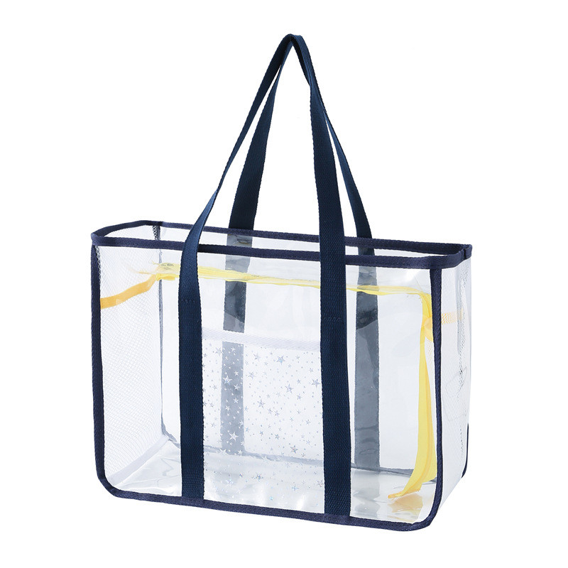 Bolsa de playa de PVC transparente para mujer, bolso grande